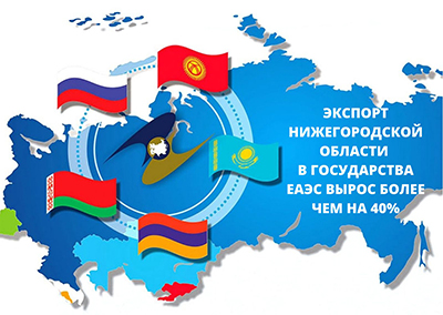 Совокупный экспорт Нижегородской области в государства Евразийского экономического союза вырос более чем на 40%